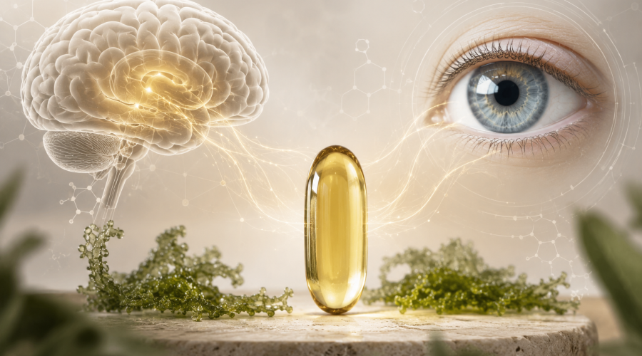 Illustration du DHA présent naturellement dans le cerveau et la rétine.